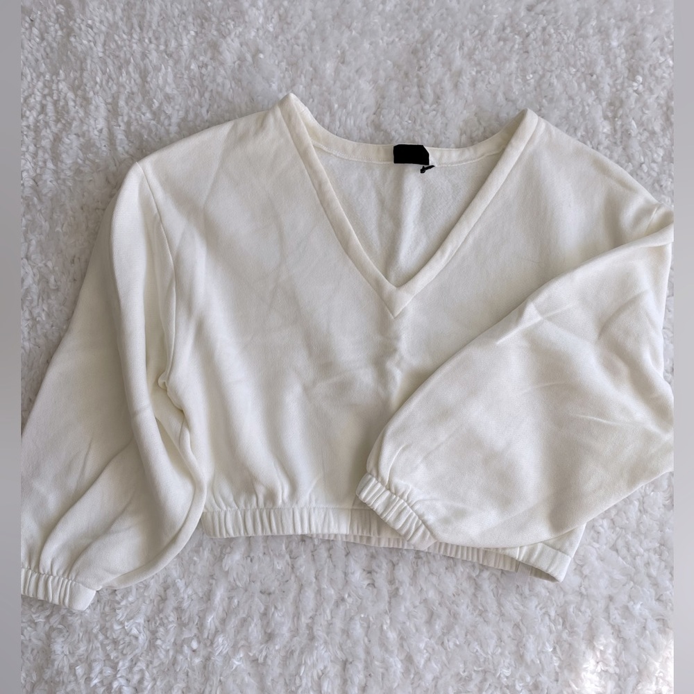 Urban Outfitters Out from Under Cropped V Neck Sweatshirt